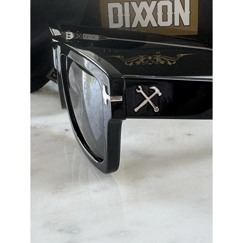 Dixxon Flannel Sledge Sunglasses - Black/ Gray New In Box Handmade Italy 60.19